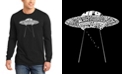 LA Pop Art Men's Flying Saucer UFO Word Art Long Sleeve T-shirt